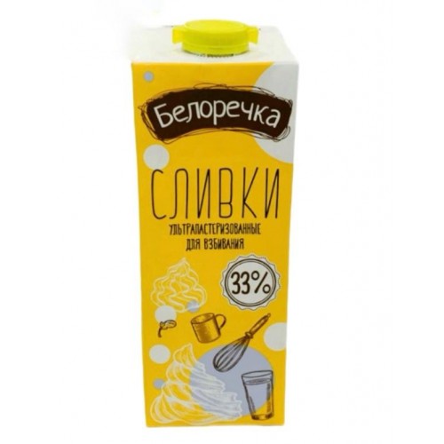 Сливки "Белоречка" 33% (1 л)
