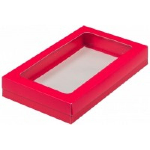 Коробка для клубники в шоколаде (красная матовая) 250х150х40 мм (50 шт)