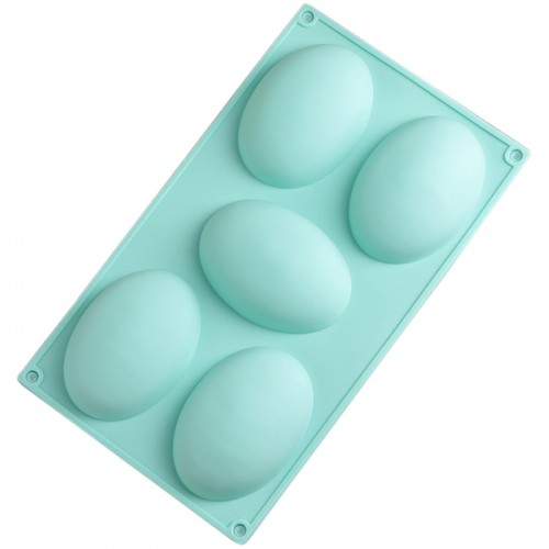 Форма для выпечки силикон "Яйцо" 5 ячеек 10х5,7х2,5 см (2 шт)