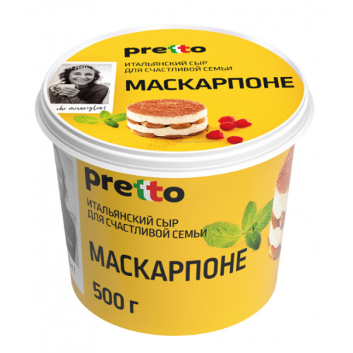 Сыр маскарпоне "Pretto" 80% 500 гр (6 шт)