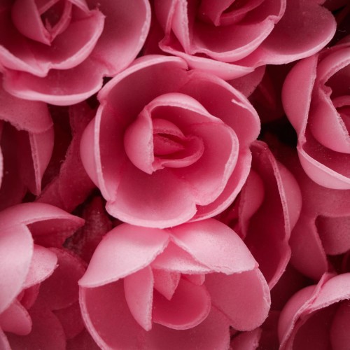 Вафельные цветы "Розы большие розовые" 3,5 см (56 шт)