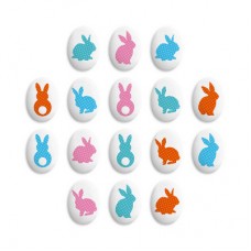 Сахарные фигурки медальоны "Пасхальный кролик" 63 шт (4 шт)