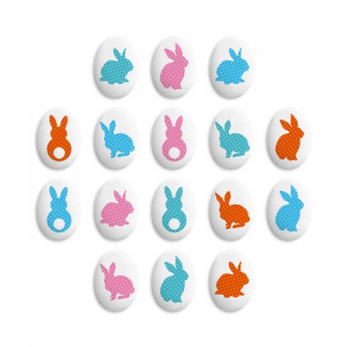 Сахарные фигурки медальоны "Пасхальный кролик" 63 шт (4 шт)
