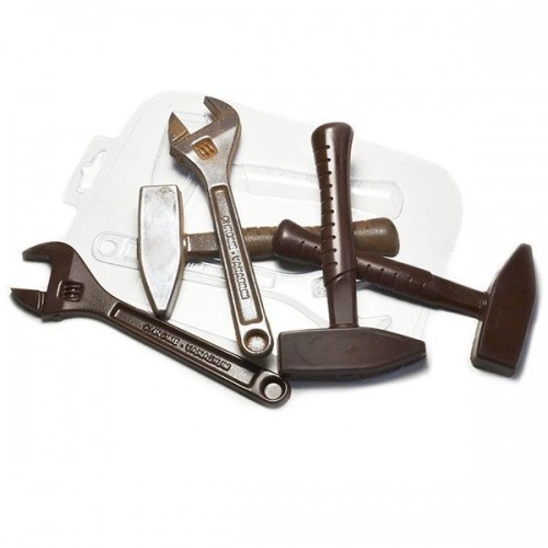 Форма для шоколада пластик "Ключ и молоток" 16,5х14 см (2 шт)