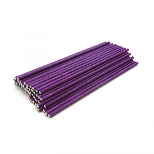 Палочки для кейк-попсов бумажные 15 см фиолетовые 50 шт (2 шт)