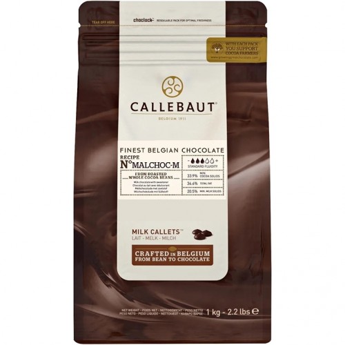 Шоколад "Callebaut" молочный без сахара 34,1% (1 кг)