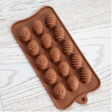 Форма для шоколада силикон "Пасхальные яйца" 8 ячеек (6 см) 5 шт