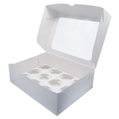 Коробка на 12 капкейков (с квадратным окном) 350/250/100мм (50 шт)