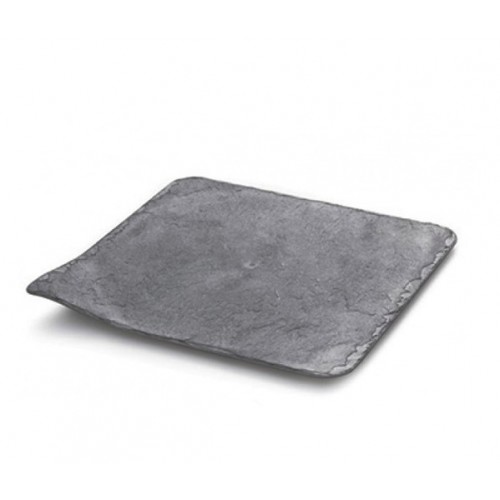 Поднос квадратный пластиковый "Камень" 240/240 мм (серый) (10шт)