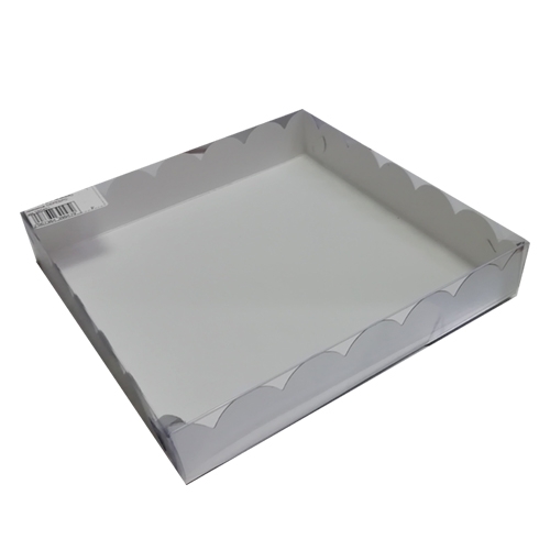 Коробка для печенья и пряников (серебро) 200х200х35 мм (50 шт)