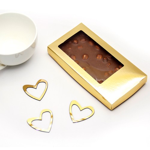 Коробка для шоколадной плитки (золото) 180х90х17 мм (50 шт)