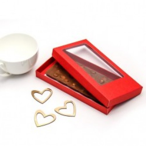 Коробка для шоколадной плитки (красная) 180х90х17 мм (50 шт)