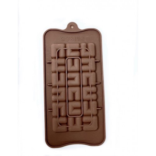 Форма для шоколада силикон "Плитка лабиринт" 21х11 см (5 шт)