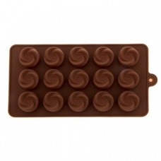 Форма для шоколада силикон "Завиток" 15 ячеек 21,5х11,5 см (5 шт)