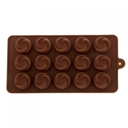 Форма для шоколада силикон "Завиток" 15 ячеек 21,5х11,5 см (5 шт)