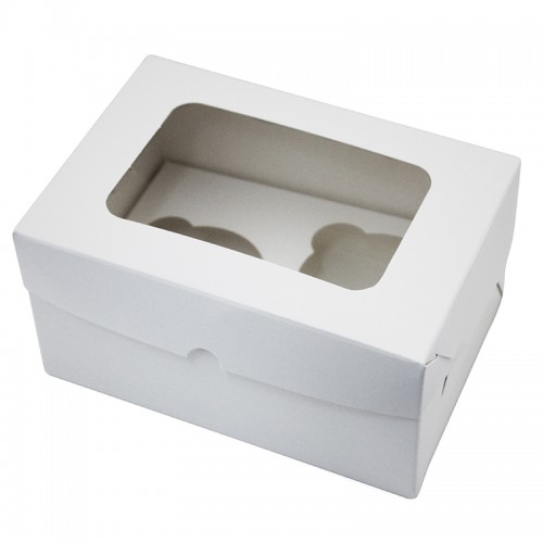 Коробка для капкейков на 2 шт (с квадратным окном) 160х100х100 мм (50 шт)