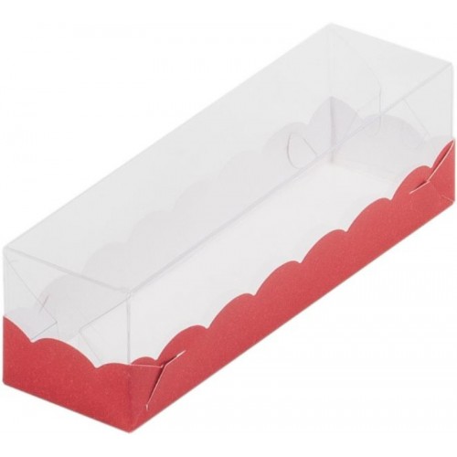 Коробка для макарон с крышкой (красная) 190х55х55 мм (50 шт)