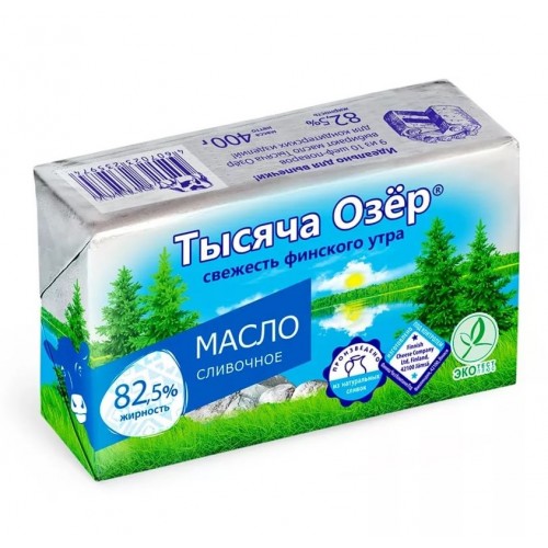 Масло Сливочное "Тысяча озер" 82,5% 400 гр (8 шт)