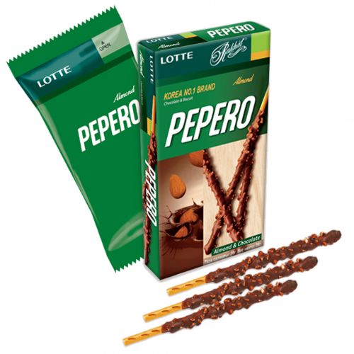 Соломка "Pepero" в шоколадной глазури с миндалем 36 гр (6 шт)