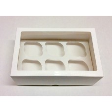 Коробка для капкейков на 6 шт (с квадратным окном) 250х170х100 мм (50 шт)