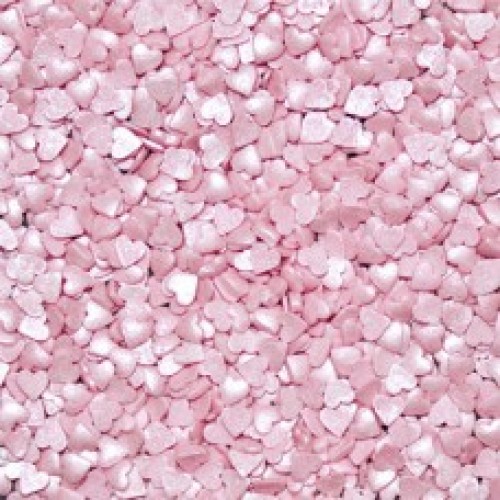 Посыпка сердечки мини (розовые перламутровые) 750 гр (3 шт)