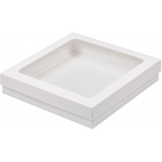 Коробка для клубники в шоколаде (белая) 250/250/40 мм (50 шт)