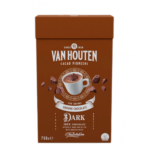 Порошок для горячего шоколада Ground Dark "VanHouten" темный (750 гр)
