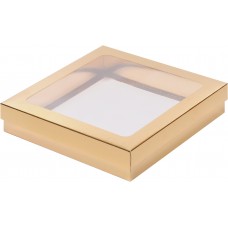 Коробка для клубники в шоколаде (золото) 200х200х40 мм (50 шт)
