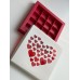 Коробка для конфет на 16 шт с крышкой (бело-красная с сердечками) 200х200х30 мм (50 шт)