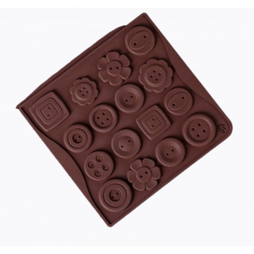 Форма для шоколада и льда силикон "Пуговки" 16 ячеек 17,4х16,5х04 см см (5 шт)