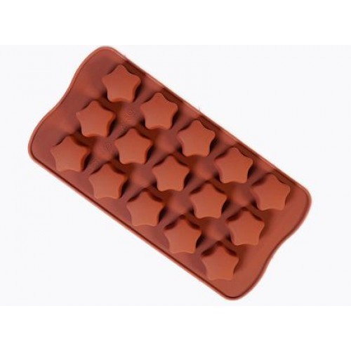 Форма для шоколада силикон "Звезды" 15 ячеек 20х11х2 см (5 шт)