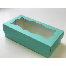  Коробка для макарон с фигурным окном (тиффани) 210х100х55 мм (50 шт)