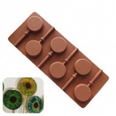 Форма для шоколада и леденцов силикон "Круг" 6 ячеек (24х9,5х3,5 см) 4 шт  