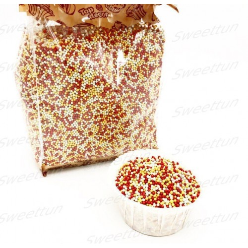 Посыпка Посыпка шарики (бордовые/золотые/серебряные перламутровые) 1мм 1 кг (3 шт)