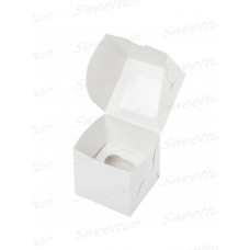 Коробка для капкейков на 1 шт (с квадратным окном) 100/100/100 мм (50 шт)