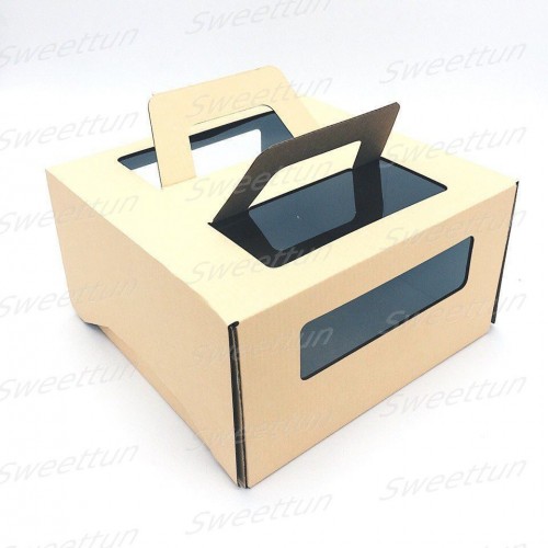 Коробка (ручка/окно) бежевая 260-260-130 мм (20шт)