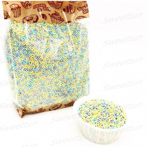 Посыпка шарики (голубые/лиловые/желтые перламутровые) 1 кг (3 шт)