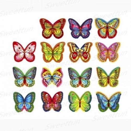 Вафельные бабочки с рисунком 180 шт