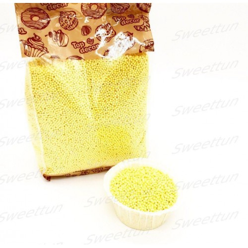 Посыпка шарики желтые перламутровые 2 мм 1 кг (3 шт)