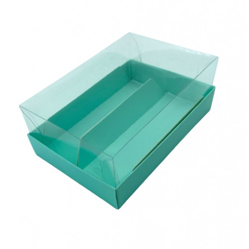 Коробка для эклеров с прозрачным куполом на 2 шт (тиффани) 135х90х50 мм (50 шт)