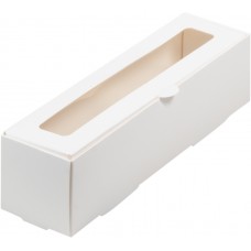 Коробка для макарон с крышкой (белая) 210х55х55 мм (50 шт)