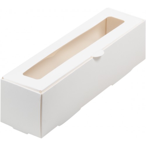 Коробка для макарон с крышкой (белая) 210х55х55 мм (50 шт)