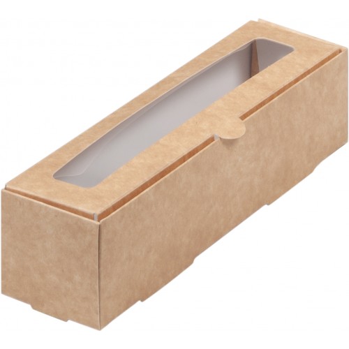 Коробка для макарон с крышкой (крафт) 210х55х55 мм (50 шт)