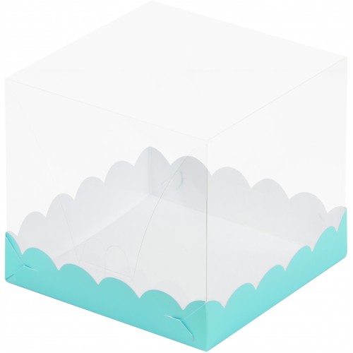Коробка под торт с прозрачным куполом 150/150/140 (тиффани)